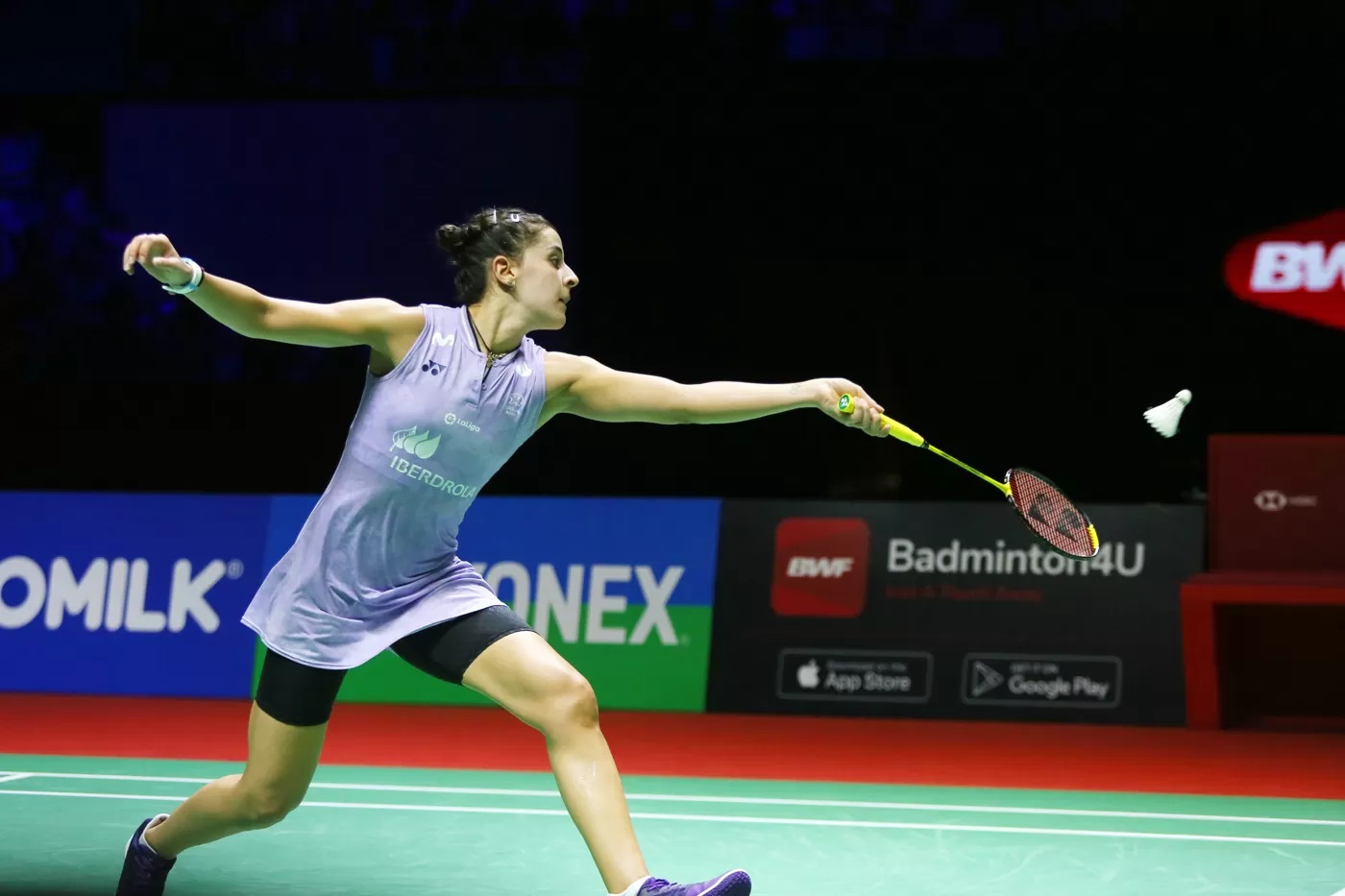 Pebulu tangkis tunggal putri Spanyol Carolina Marin. (DERY RIDWANSAH/JAWAPOS.COM)