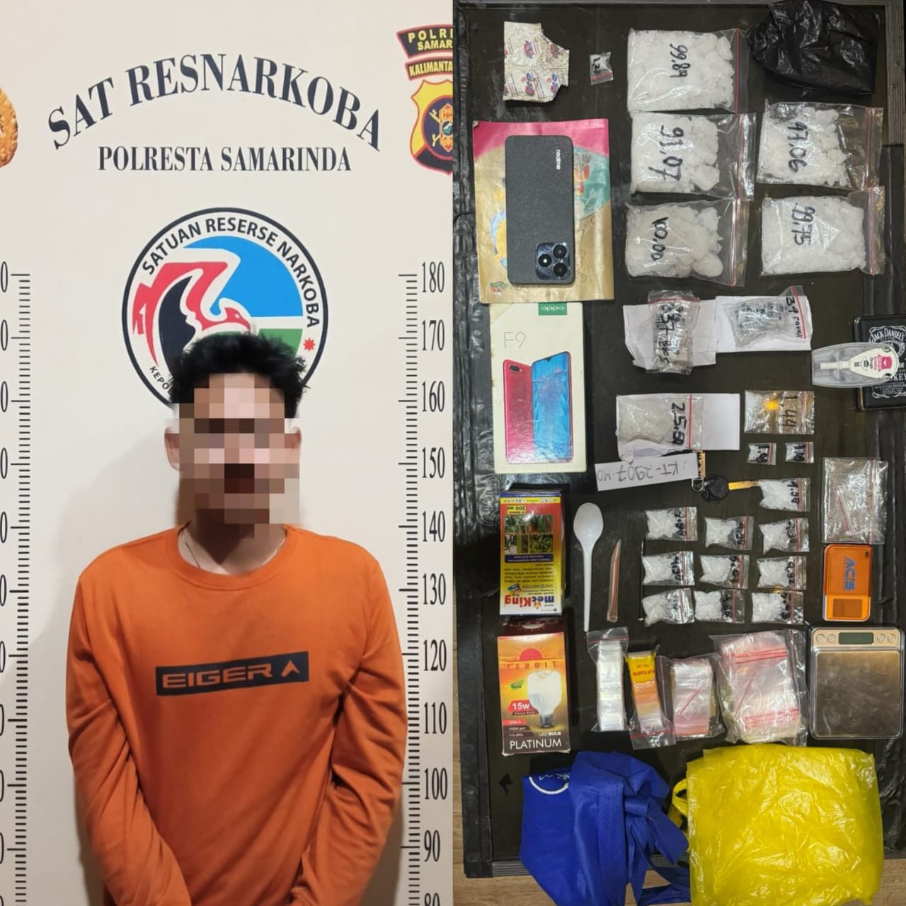 Tersangka dan barang bukti.