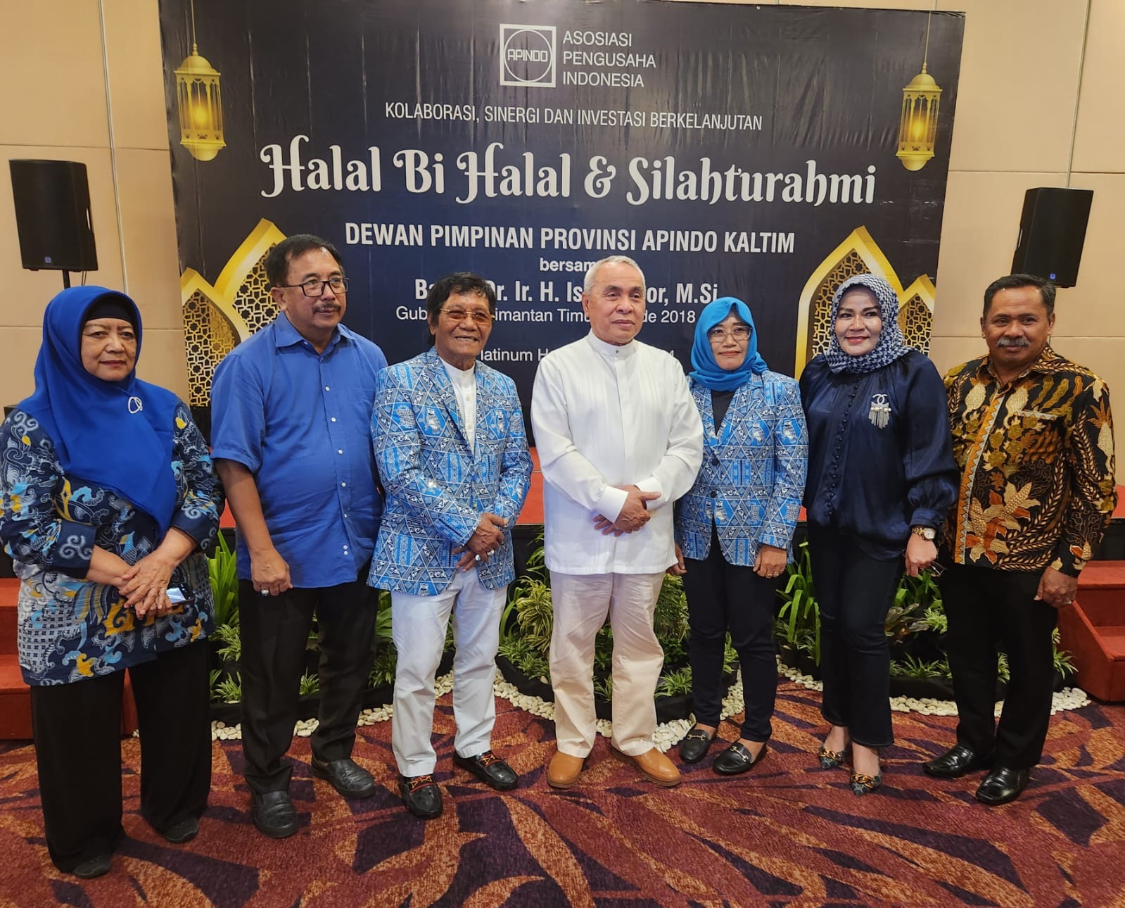 Isran Noor bersama Ketua Apindo Kaltim Slamet Brotosiswoyo dan Ketua Iwapi Kaltim Hj Erna Gafar.
