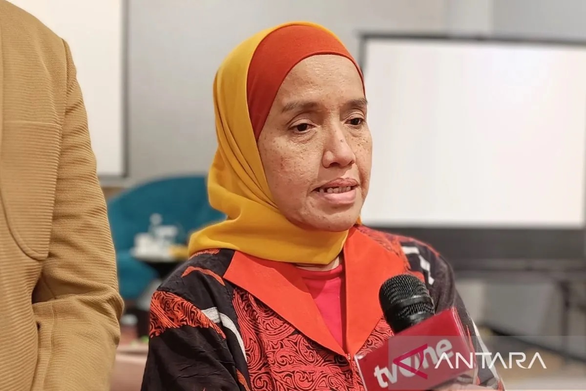 Komisioner KIP Samrotunnajah Ismail saat ditemui usai acara Sinergitas Komisi Informasi Pusat dengan Insan Pers di Karawang, Jawa Barat, Sabtu (27/04/2024). ANTARA/Agatha Olivia Victoria)