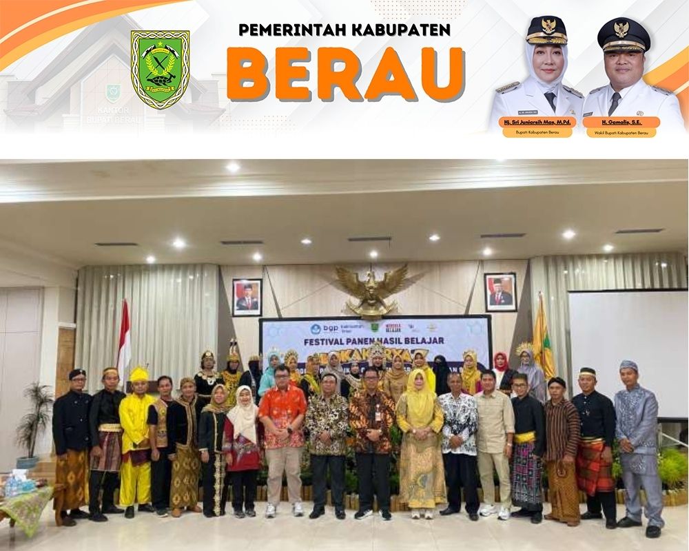 DIPAMERKAN: Festival panen hasil belajar lokakarya tujuh program pendidikan guru penggerak angkatan sembilan tahun 2024, di Balai Mufakat, Berau.