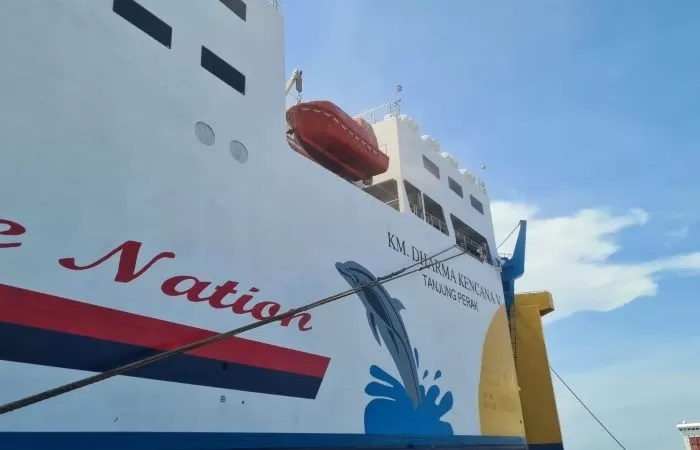 PT Dharma Lautan Utama luncurkan kapal terbaru, KM Dharma Kencana V di Pelabuhan Tanjung Perak, Surabaya. (Istimewa)