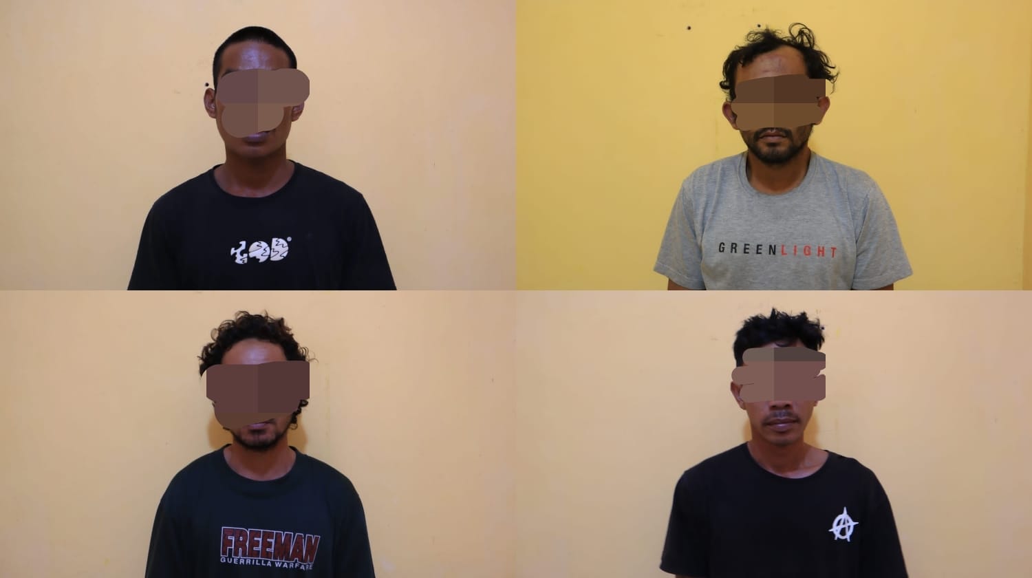 Empat pelaku penyerangan Polsek Pangkalan Banteng pada Jumat (3/5/2024) (Dodi/Radar Sampit)