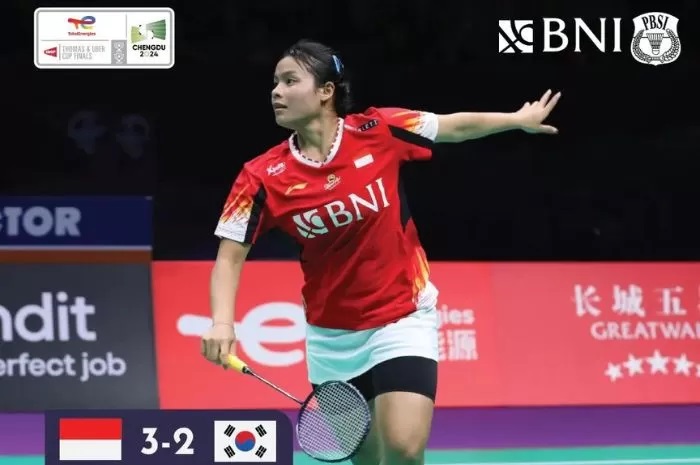 LOLOS KE FINAL: Tim Uber Indonesia berhasil lolos ke Partai Final Uber Cup 2024. (PBSI)