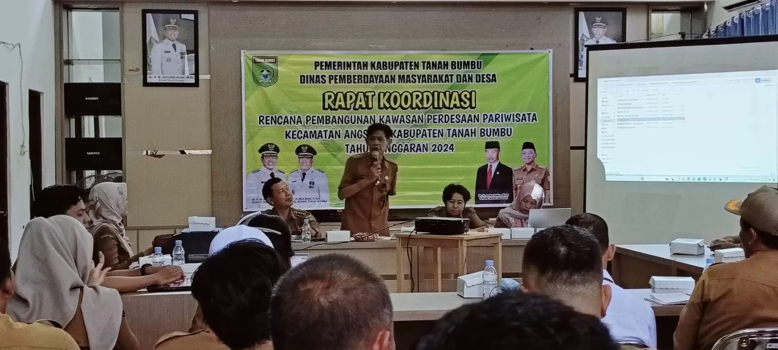 RAKOR: DPMD Kabupaten Tanah Bumbu menggelar Rakor Rencana Pembangunan Pariwisata Kecamatan Angsana, belum lama tadi.