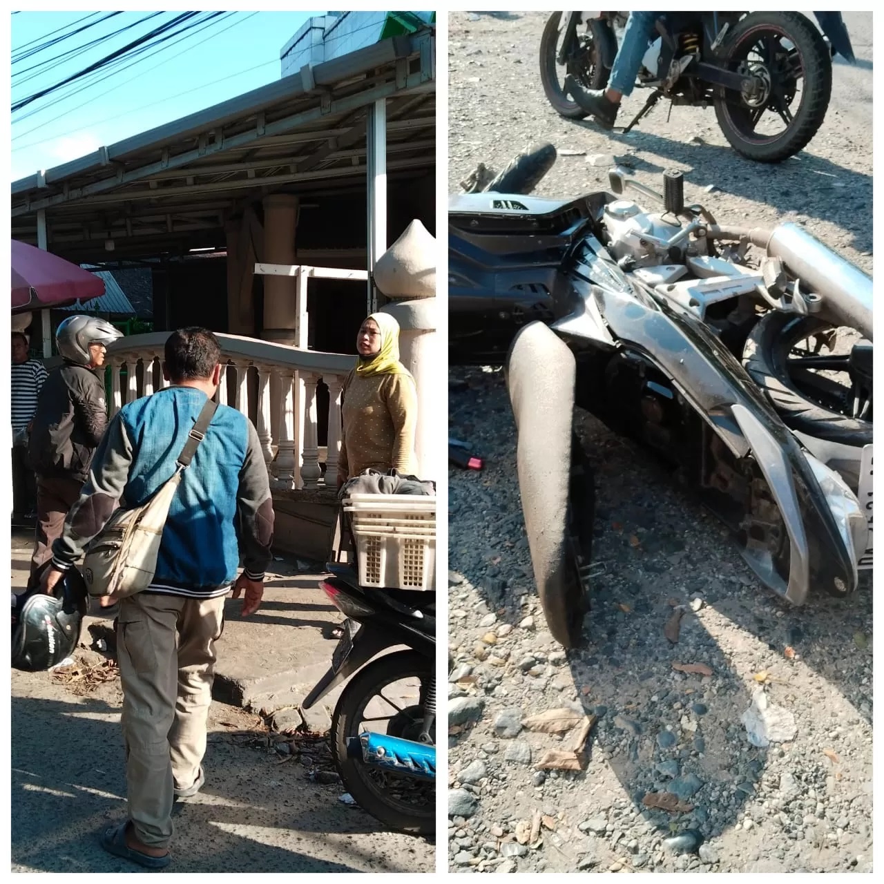 Kondisi motor usai tabrakan.