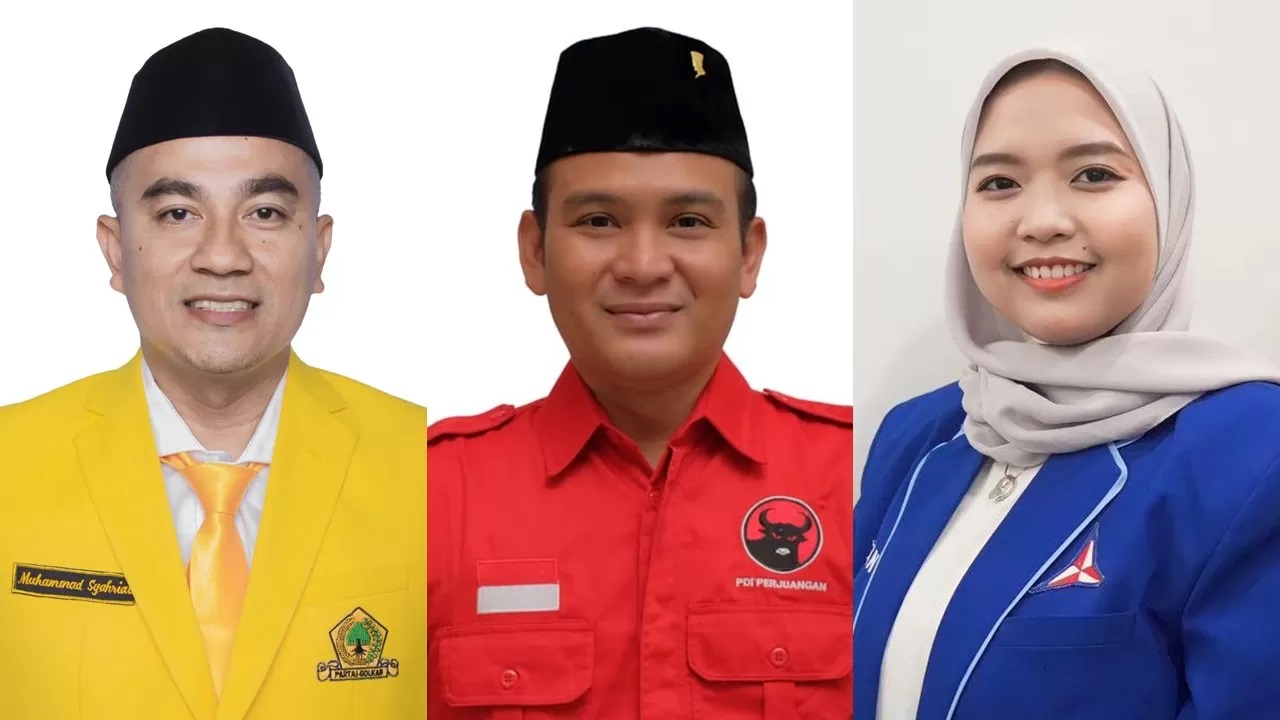 Muhammad Syahrial (Golkar), Putra Qomalluddin (PDIP), dan Intan Widia Mentari (Demokrat)