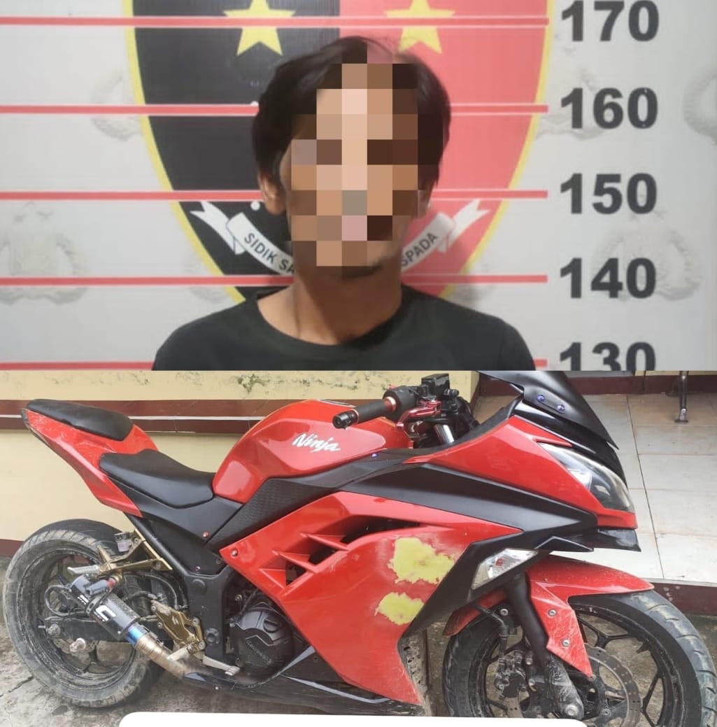 Tersangka dan barang bukti.