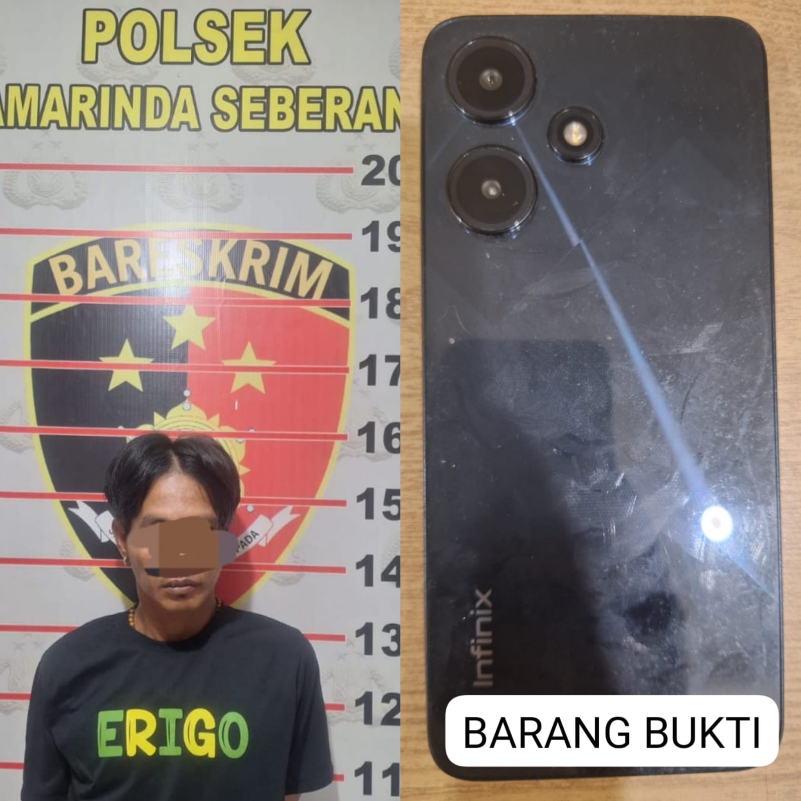 Tersangka dan barang bukti.