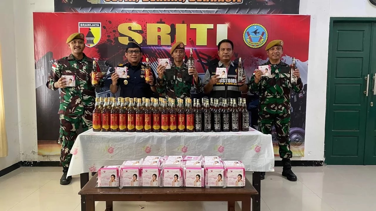 Miras dan kosmetik yang diamankan.