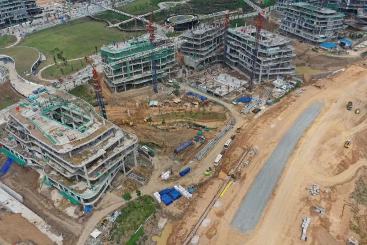 Proyek pembangunan Bangunan Gedung dan Kawasan Kementerian Koordinator 3 di IKN. ANTARA/HO - PT Waskita Beton Precast Tbk