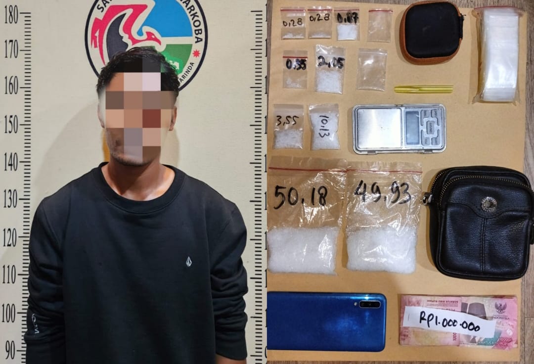 Tersangka dan barang bukti.
