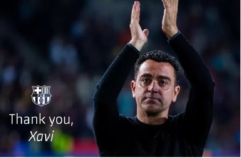 Barcelona resmi memecat Xavi Hernandez. (Instagram @fcbarcelona)