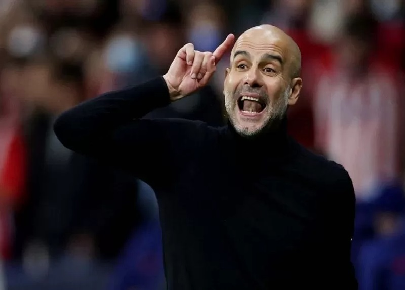 Pelatih Manchester City Pep Guardiola. (Lee Smith/Action Images via Reuters/Antara) 
