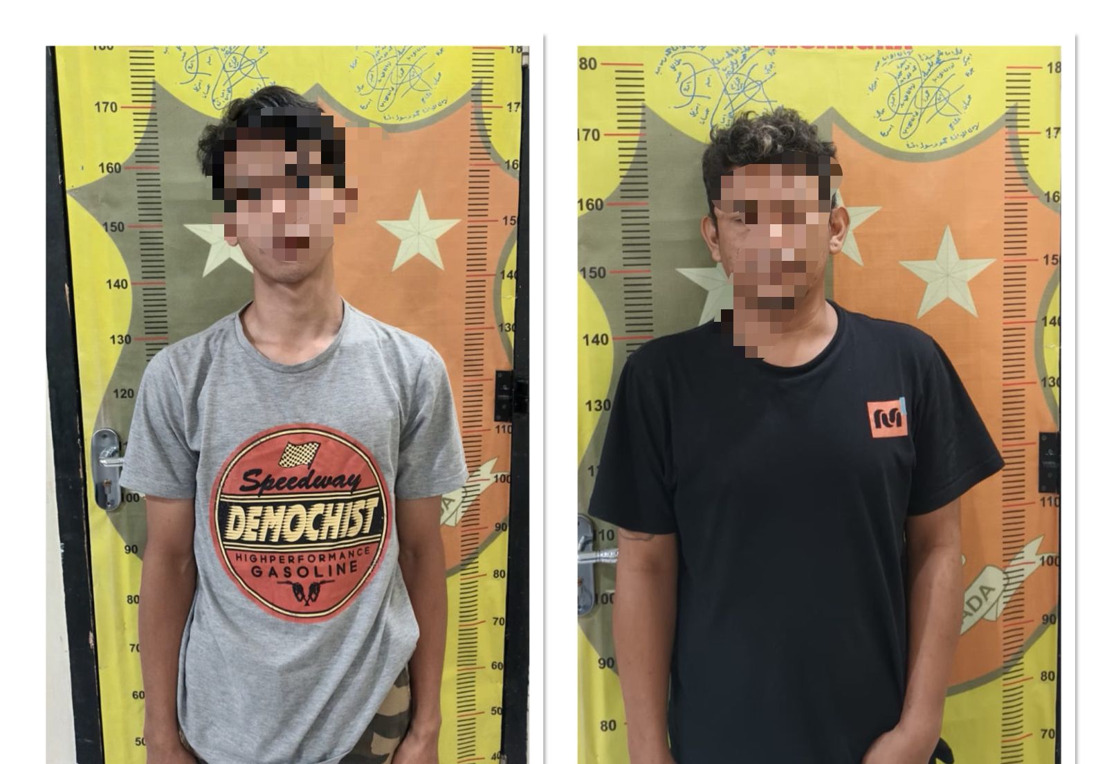 HYW dan AA ditangkap polisi karena kedapatan membawa sabu.