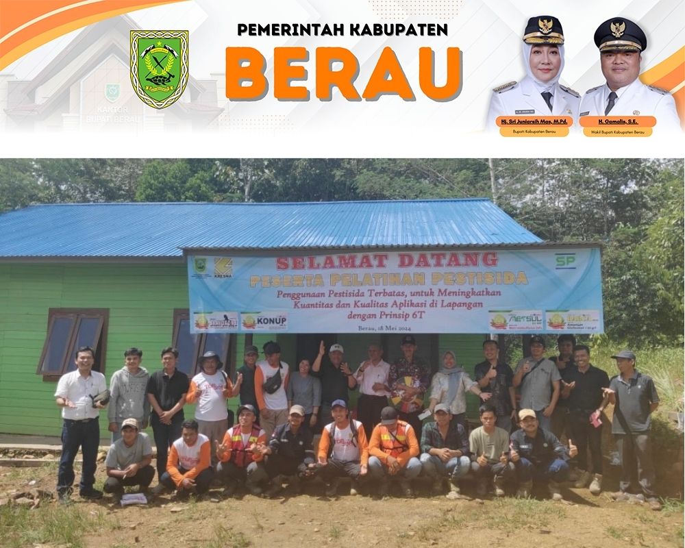 PELATIHAN: DTPHP Berau memberikan pelatihan herbisida terbatas bagi para petani, guna mengendalikan tumbuhan pengganggu pada lahan usaha tani.
