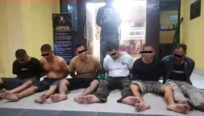 DITANGKAP: Satreskrim Polres Singkawang berhasil meringkus enam pelaku perampokan yang resahkan warga Kota Singkawang.