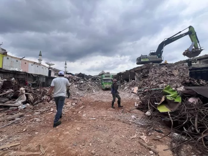 BERTAHAP. Pembangunan fisik Pasar Pagi ditarget harus tuntas tahun ini juga. (DOK/SAPOS) &nbsp;