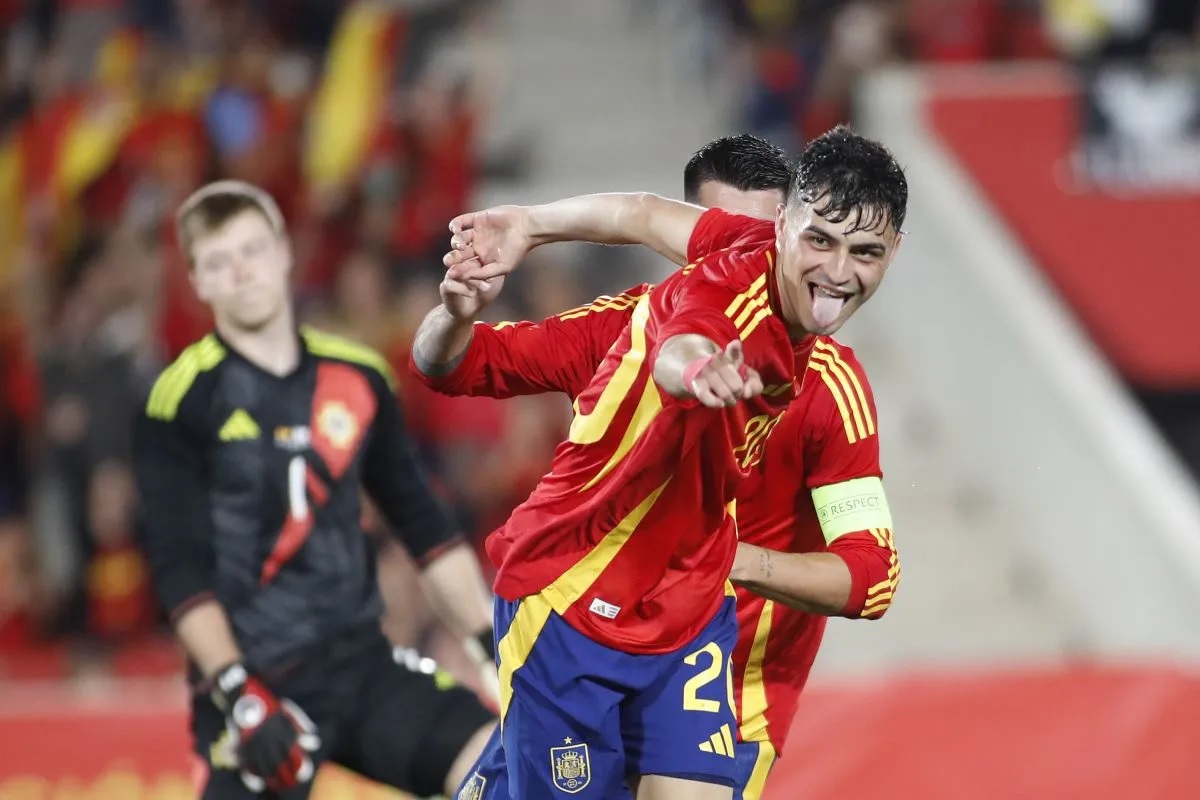 Gelandang Spanyol Pedri Lopez. ANTARA/AFP/JAIME REINA