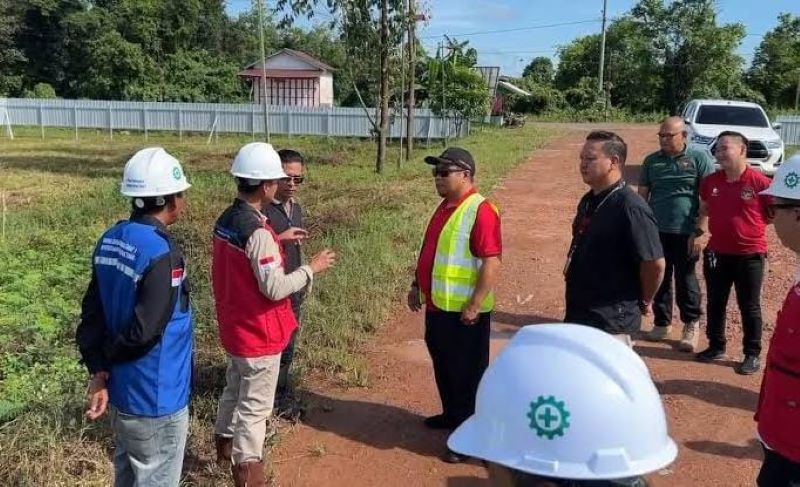 Persiapan groundbreaking pembangunan Jembatan Sebulu yang dilakukan Dinas PU Kukar beberapa saat lalu (Istimewa)