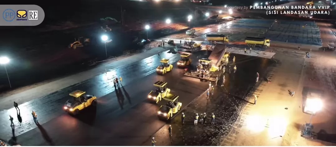KEJAR TARGET : Salah satu proyek IKN yang terkendala cuaca, Bandara VVIP IKN di Kecamatan Penajam, Kabupaten Penajam Paser Utara (PPU).