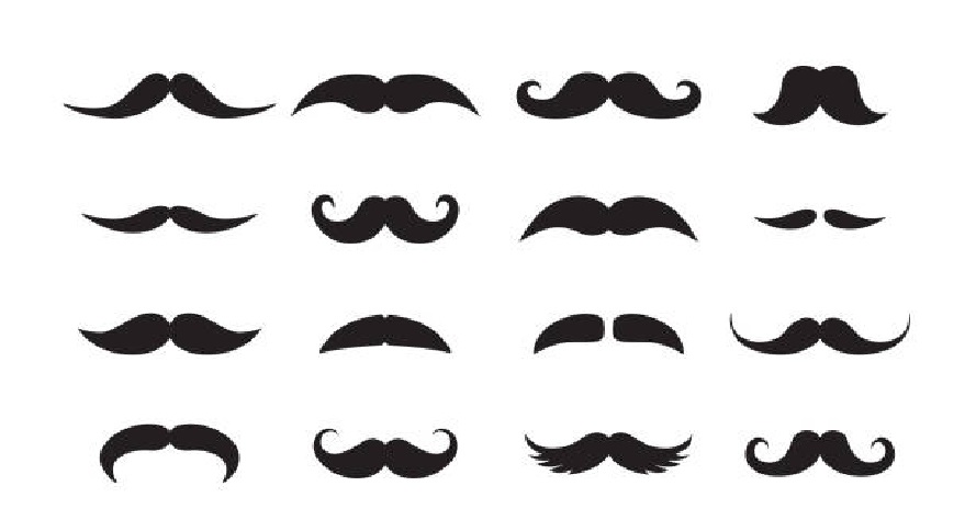 Ilustrasi berbagai jenis kumis.