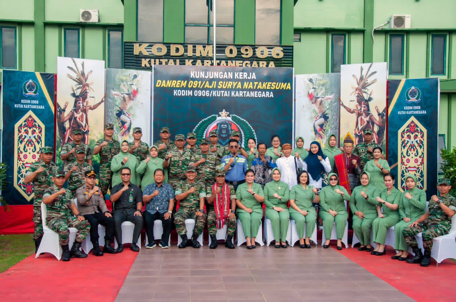 Kodim 0906/KKR saat menerima kunjungan perdana rombongan Danrem 091/ASN Brigjen TNI Anggara Sitompul (Putra/KP)