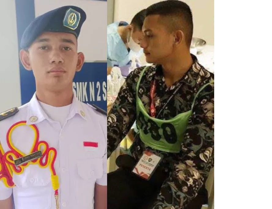 KONTRAS. Sunnu Wahyudi (kiri) siswa SMK 2 Sangata Utara disebut lolos menjadi Paskibraka Nasional dari Kaltim. Sementara Gregorius Attara Y dari SMA 1 Sendawar, Kutai Barat