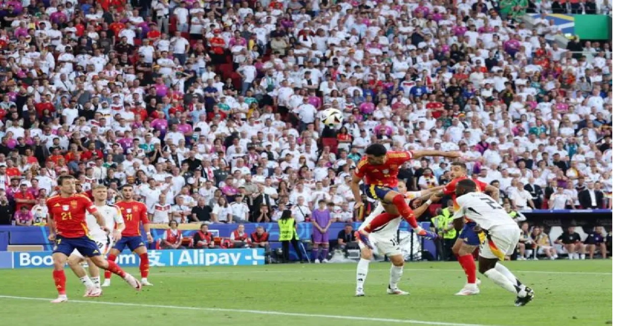 Mikel Merino mencetak gol kemenangan untuk Timnas Spanyol dalam pertandingan perempat final Piala Eropa 2024 lawan Jerman di Mercedes-Benz Arena pada Sabtu (06/7/2024). ANTARA/Dok-UEFA