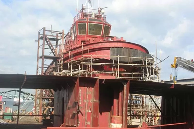 ilustrasi galangan kapal.