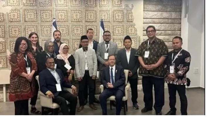 Lima tokoh muda nahdliyin menemui Presiden Israel Isaac Herzog. (Istimewa)