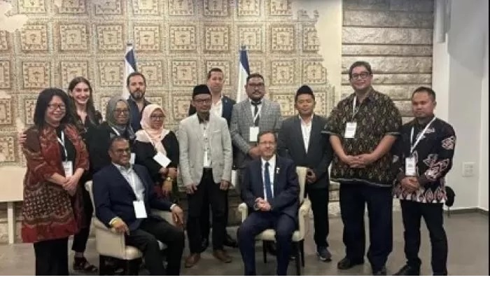 Lima tokoh muda nahdliyin menemui Presiden Israel Isaac Herzog. (Istimewa)