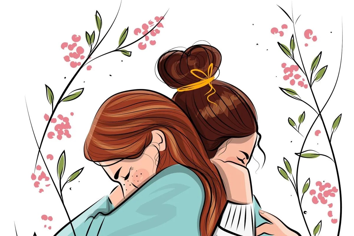 ilustrasi berpelukan