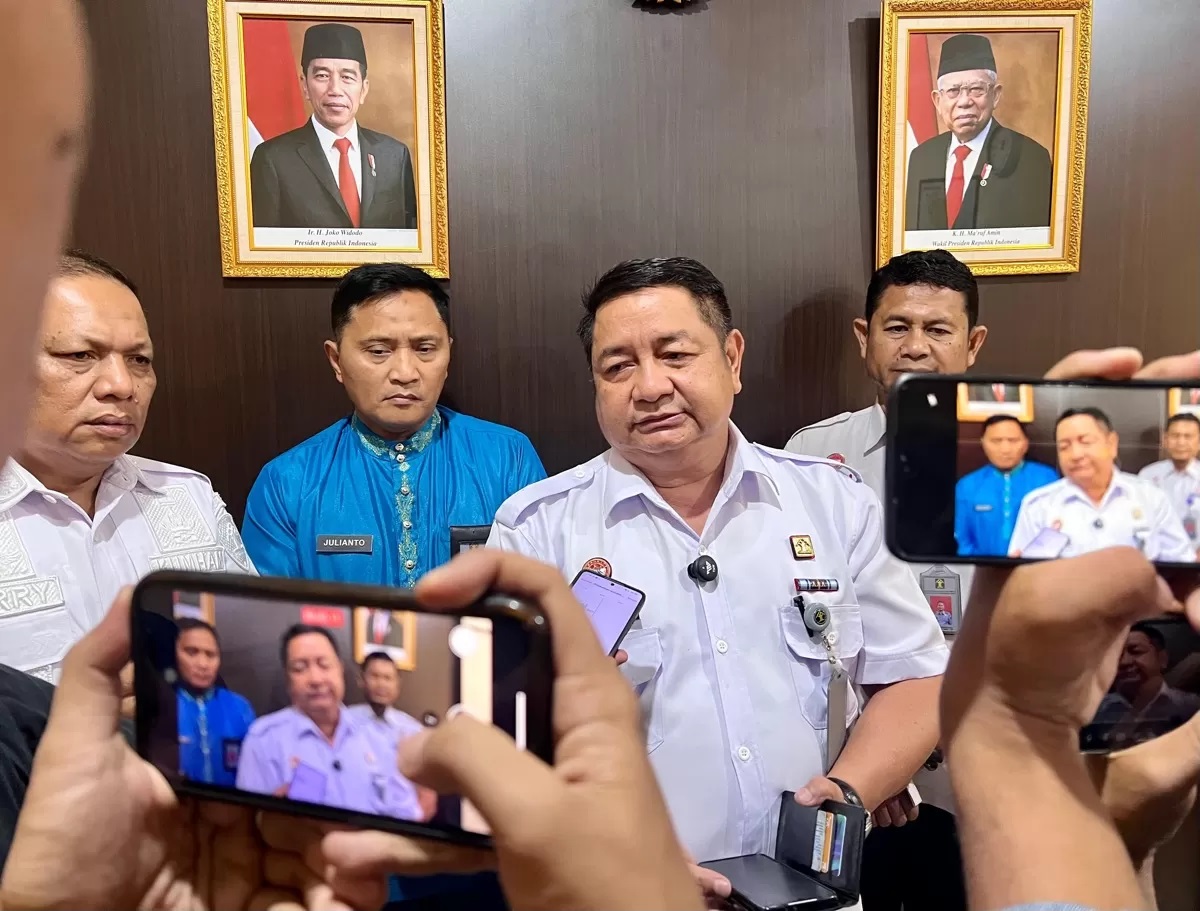 Kadiv Pemasyarakatan Kemenkumham Kalbar, Hernowo saat diwawancara. Hernowo membenarkan jika BR salah satu pelaku peredaran narkoba 19 kilogram yang ditangkap Polda Kalbar adalah WBP Lapas Pontianak.