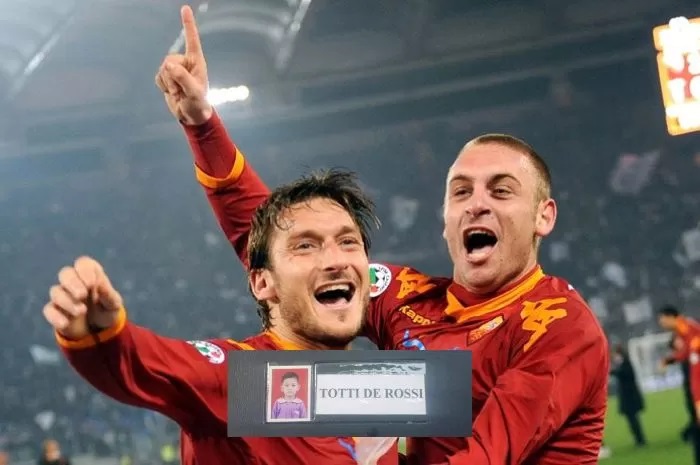 Aksi Francesco Totti dan Daniele De Rossi semasa bermain bersama AS Roma di Serie A. (X/@@thesefootytimes)