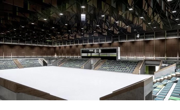 MASIH BERJALAN. Penampakan bagian dalam GOR Segiri yang masih digarap kontraktor. (MELI/SAPOS)