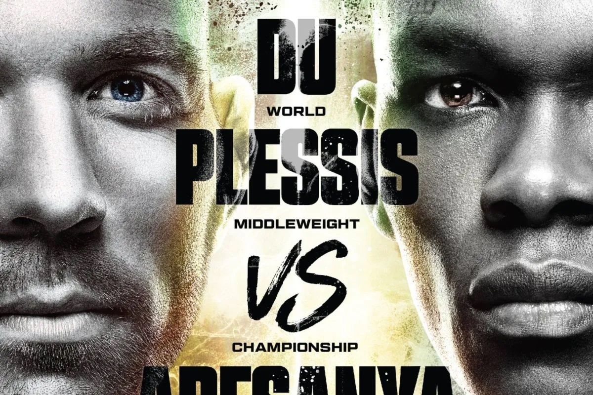 Poster teebaru UFC 305 yang mengungkap pertemuan petarung Dricus du Plessis lawan Israel Adesanya yang dihadwalkan berlangsung RAC Arena di Perth, Australia Barat, pada 17 Agustus 2024. (ANTARA/HO-Lam