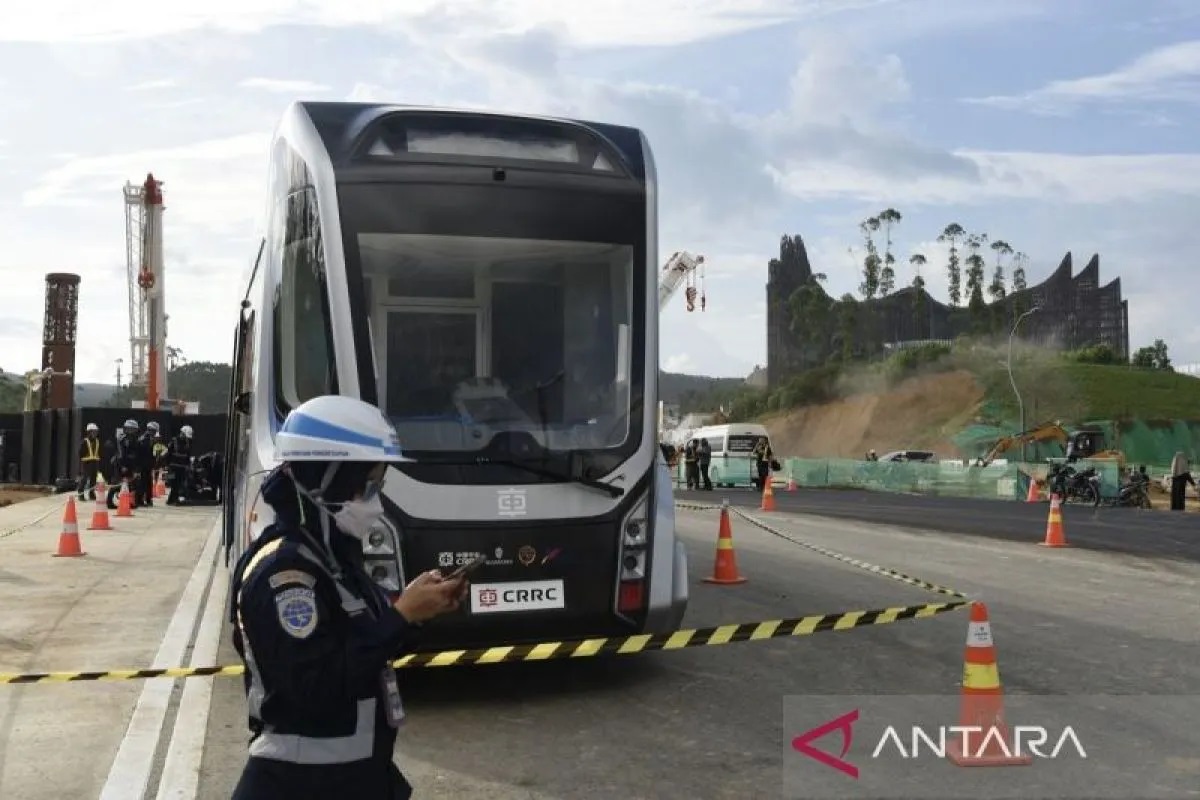 Ujicoba kereta otonom di IKN.