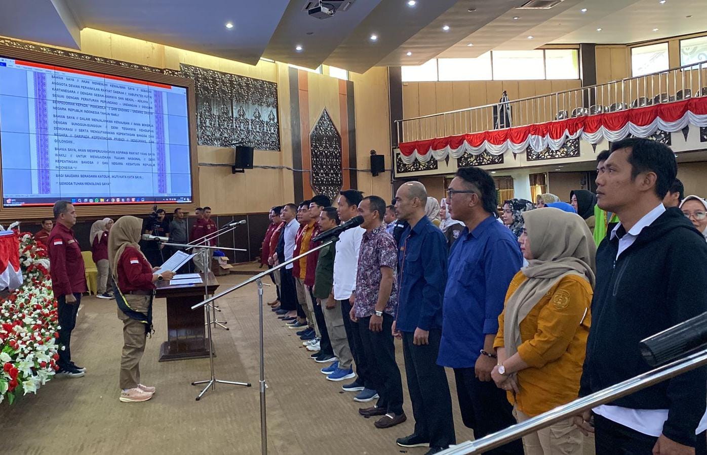 Gladi bersih pelantikan Anggota DPRD Kukar periode 2024-2029 (Elmo/Prokal.co)