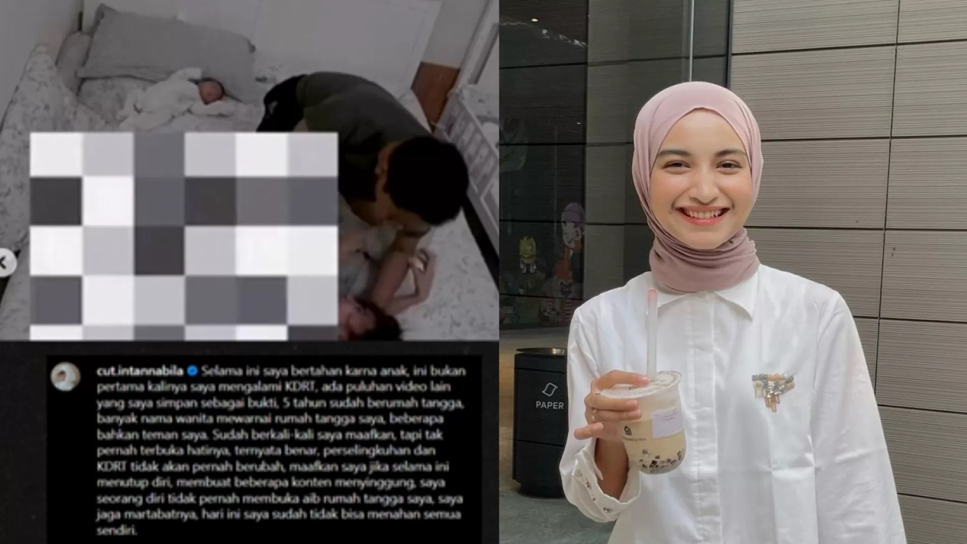 KDRT: Cut Intan Nabila, mantan atlet anggar sekaligus selebgram, mengunggah rekaman CCTV tindak KDRT terhadap dirinya oleh sang suami, Armor Toreador, Selasa (13/8/2024). (Instagram @cut.intannabila)