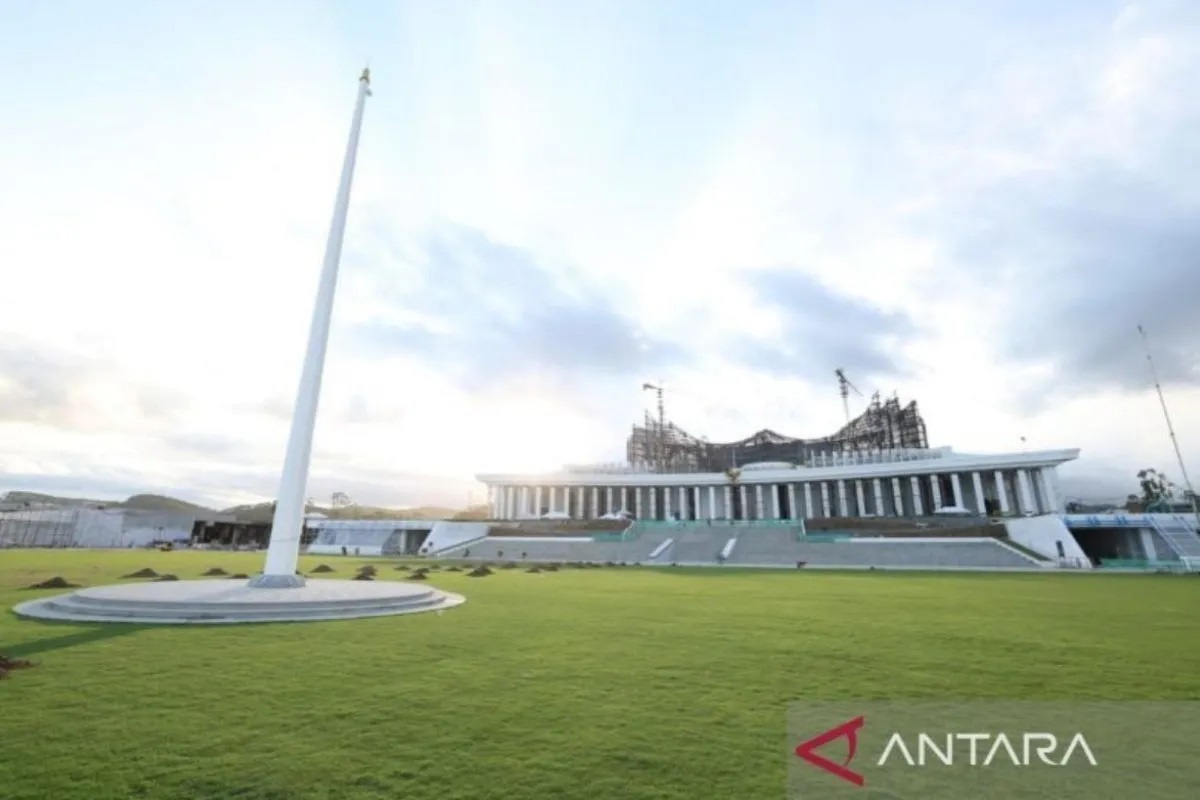 Lapangan di Istana Negara Ibu Kota Nusantara (IKN). ANTARA/HO-OIKN.
