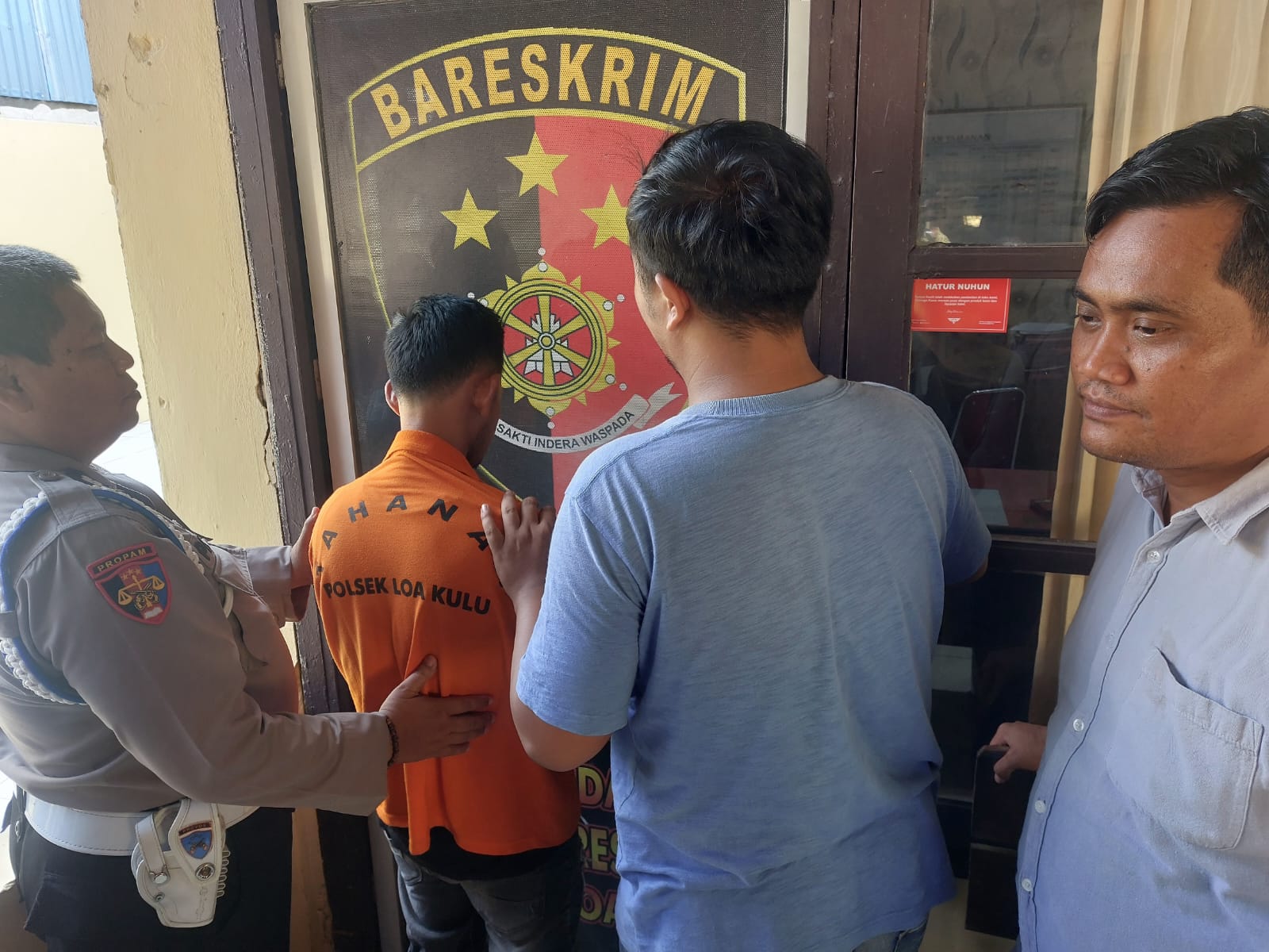 Polsek Loa Kulu mengamankan MJ, pelaku pelecehan seksual terhadap anak di bawah umur (Elmo/Prokal.co)