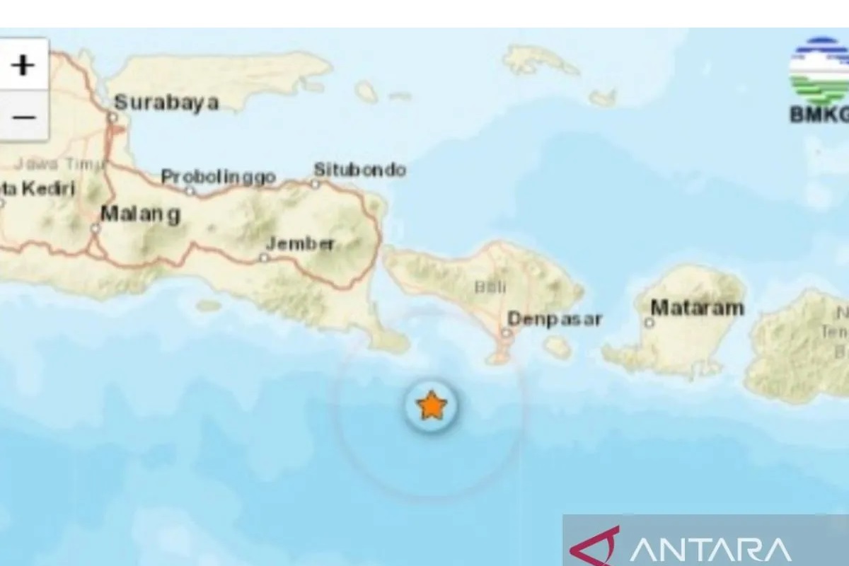 Tangkapan layar Gempa bumi magnitudo 2,3 terjadi di barat daya Kuta Selatan, Kabupaten Badung, Bali, Minggu (18/8/2024) ANTARA/HO-BMKG