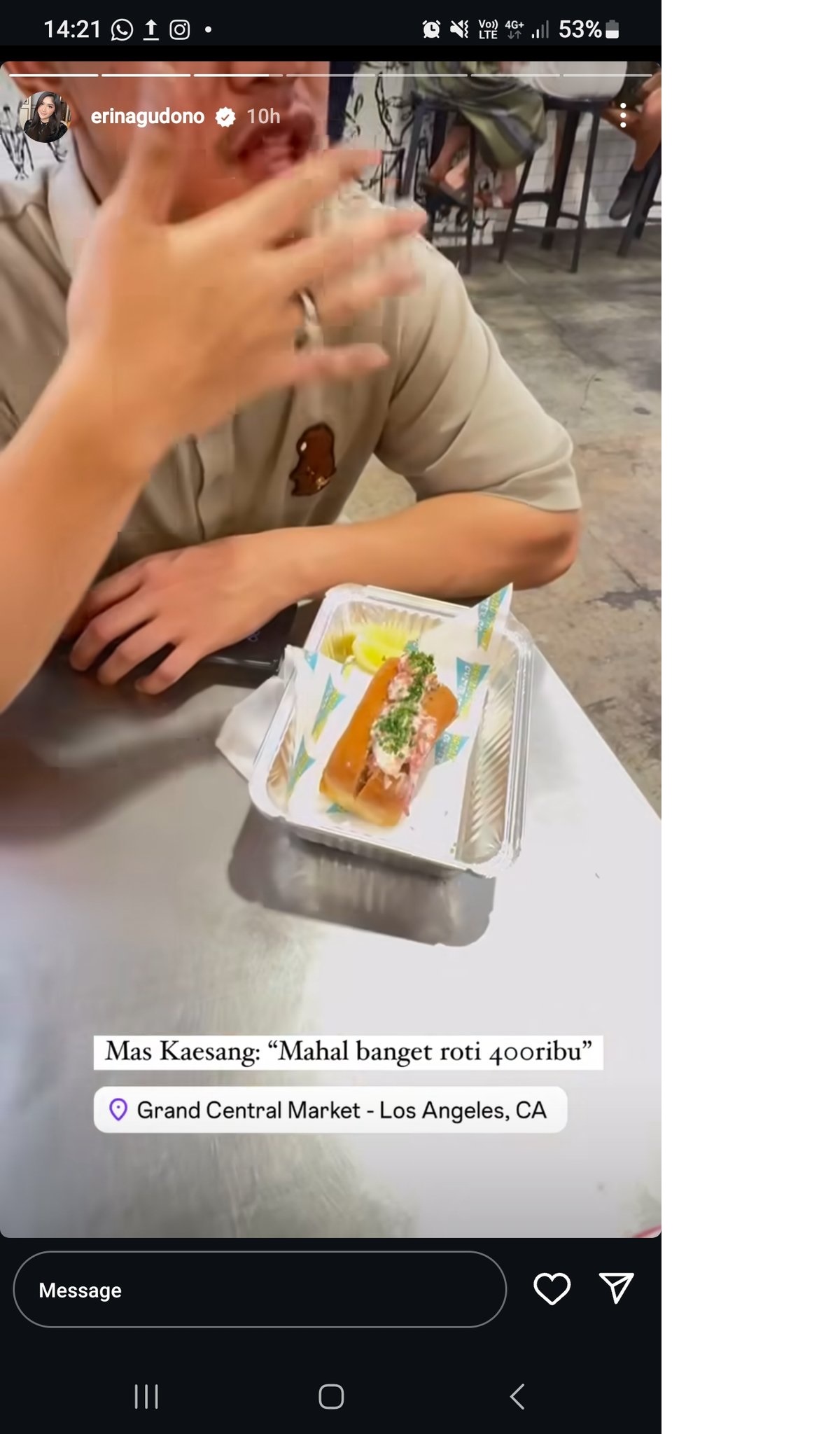 Unggahan Erina dan Kaesang makan roti seharga Rp400 ribu.