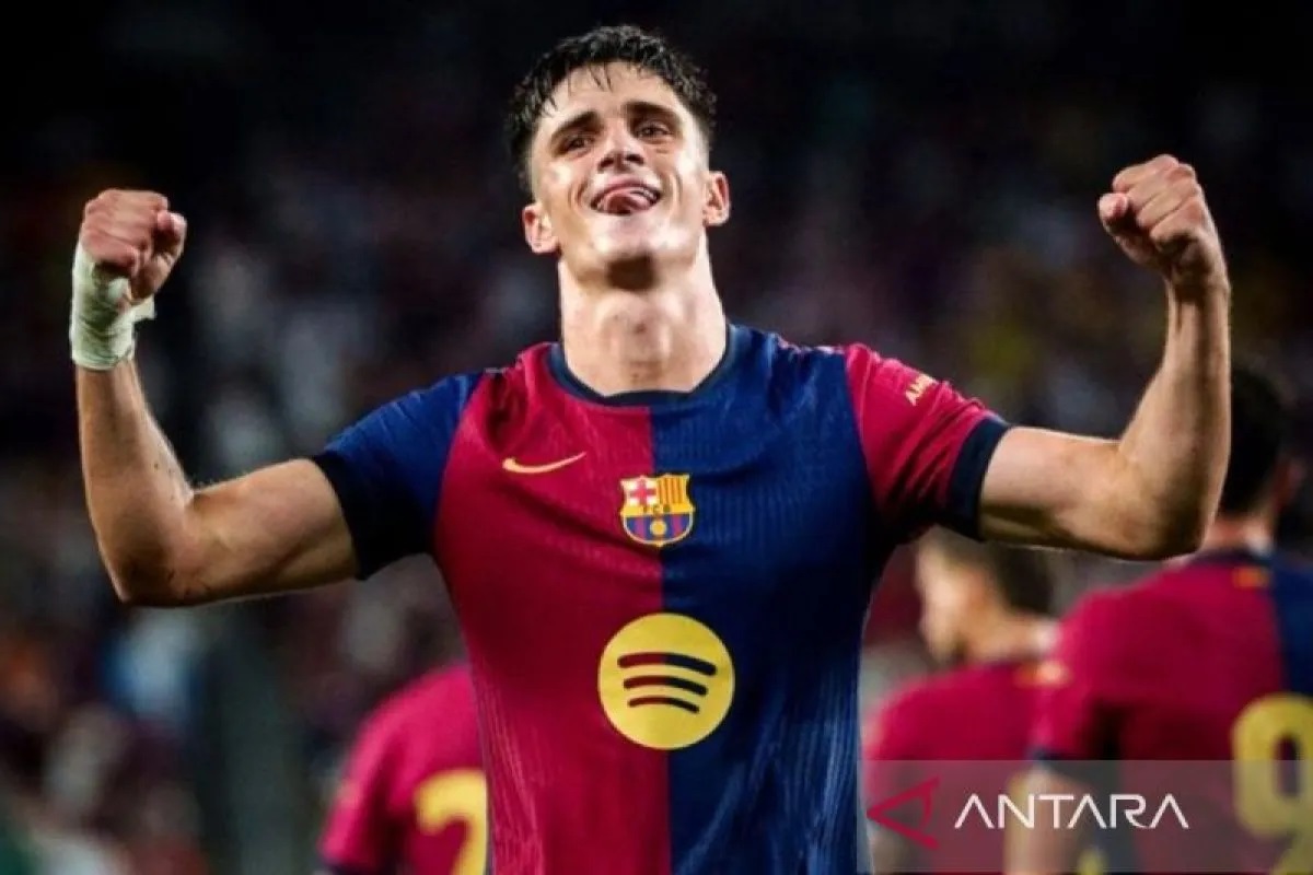 Selebrasi Pau Victor setelah mencetak gol untuk Barcelona dalam pertandingan pra-musim lawan Real Madrid di New Jersey, Amerika Serikat, Sabtu (3/8/2024). ANTARA/FC Barcelona/am.