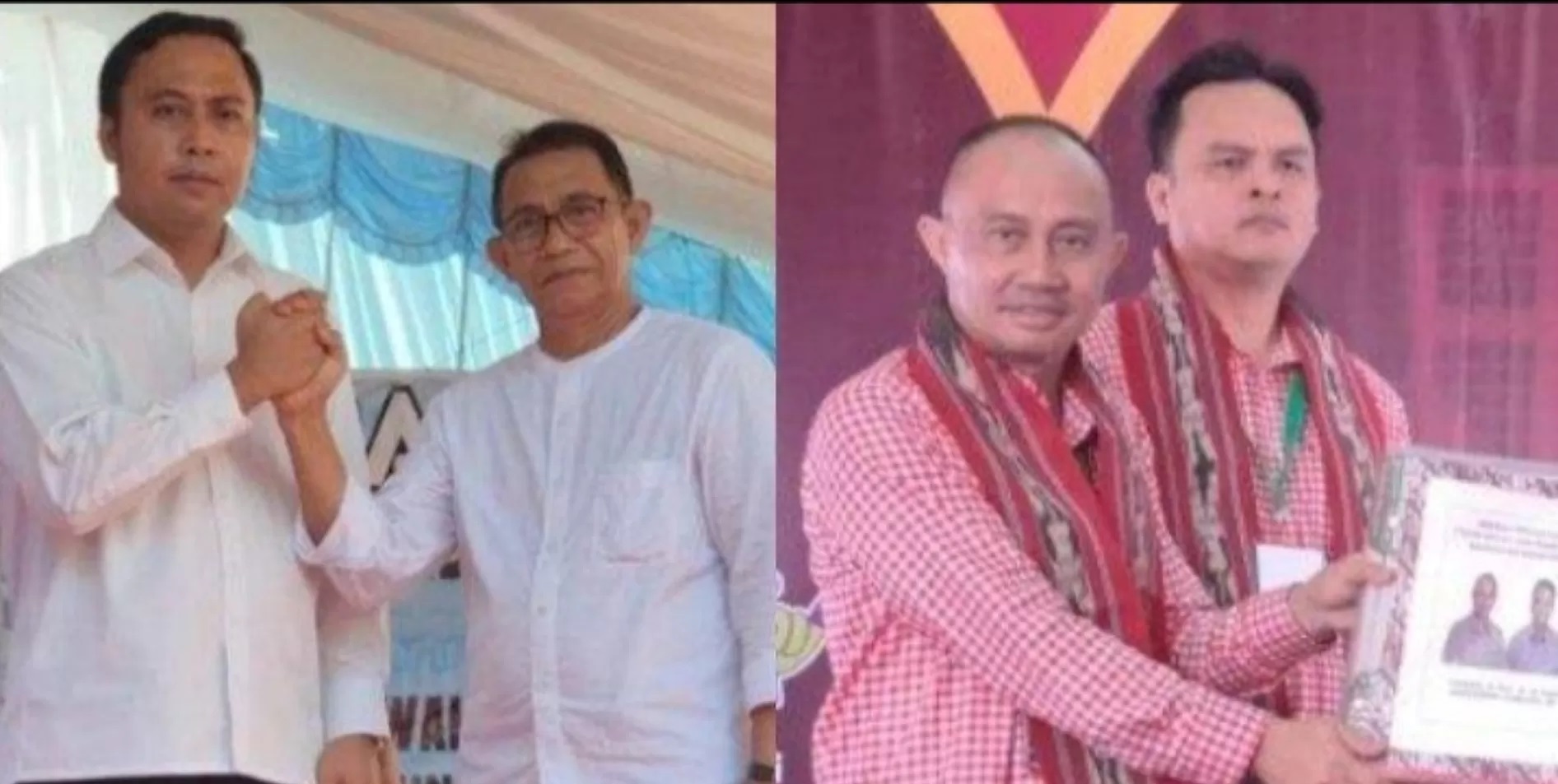 ADIK-KAKAK: Frederick Edwin (baju putih, kiri) sama- sama bersaing dengan kakaknya, Alexander Edmond, (kanan, belakang) pada Pilkada Kubar. (IST)