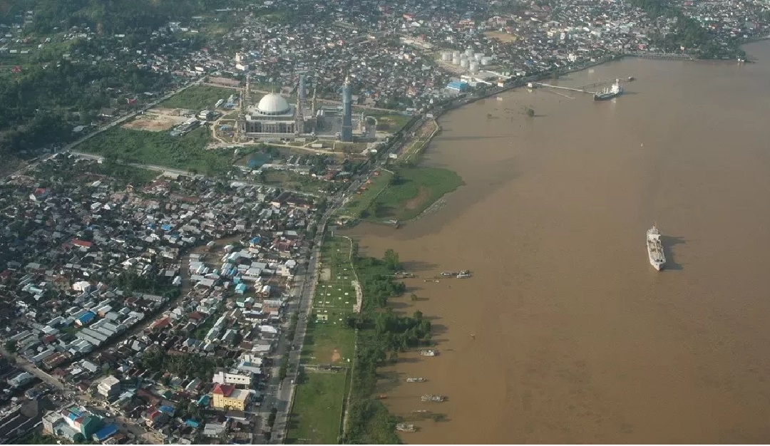 Sudut kota Samarinda diabadikan dari atas. Samarinda terima bantuan keuangan paling banyak.
