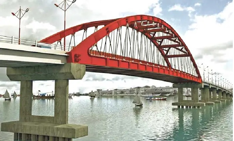 RANCANGAN: Desain Jembatan Mentaya yang akan dibangun dengan anggaran besar.