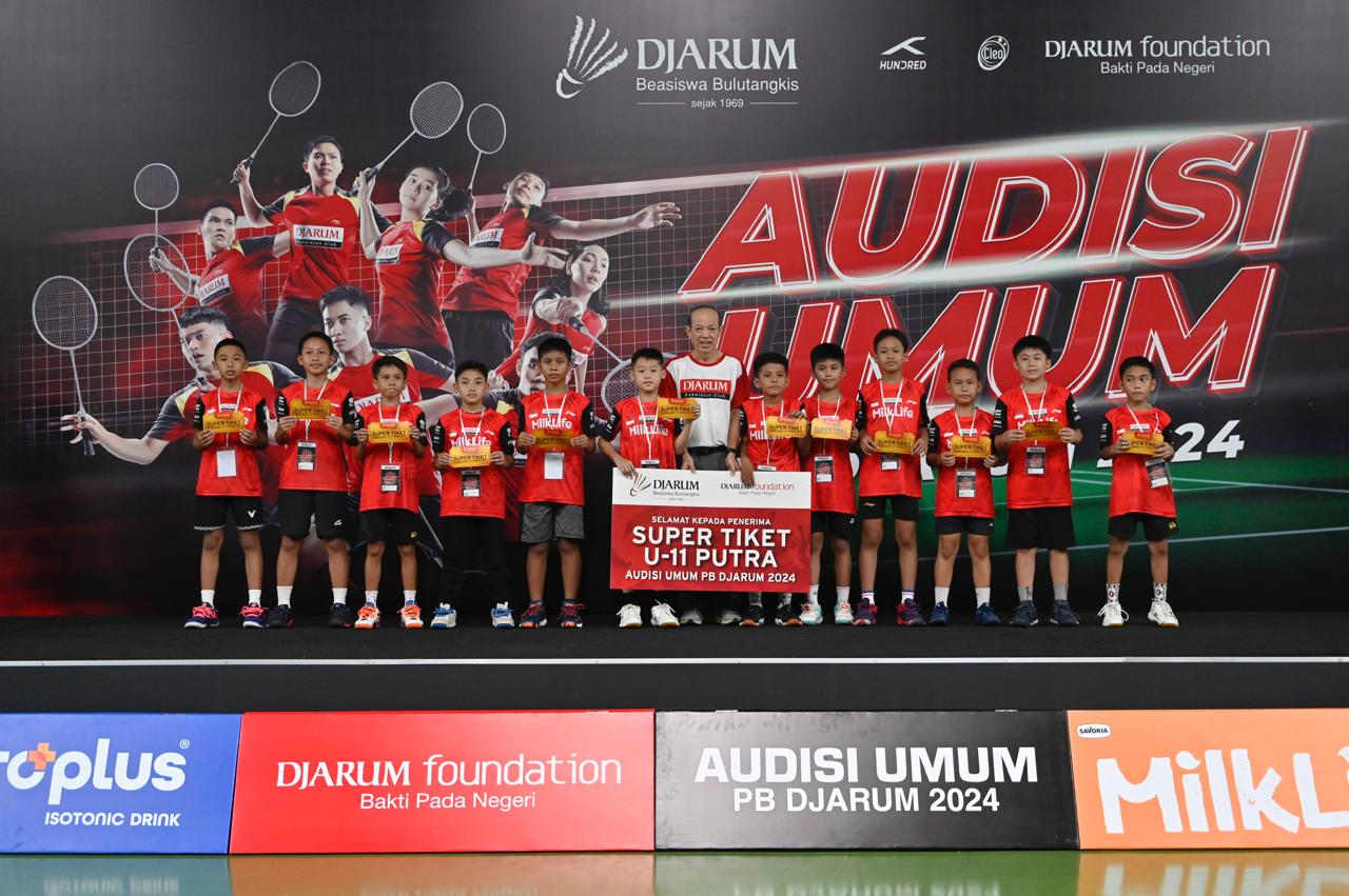 Sebanyak 46 pebulutangkis belia berhasil meraih Super Tiket dan melaju ke tahap karantina Audisi Umum PB Djarum 2024.&nbsp;(Foto : PB Djarum)