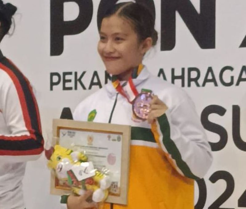 Pondaag Venansela, meraih perunggu kelas -68 kilogram kumite perorangan, Pekan Olahraga Nasional (PON) XXI/2024 Aceh-Medan.
